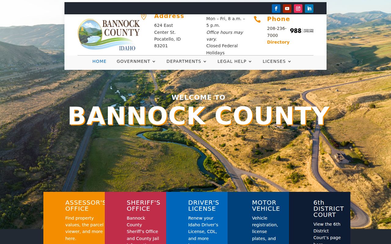 Bannock County criminal history government gateway